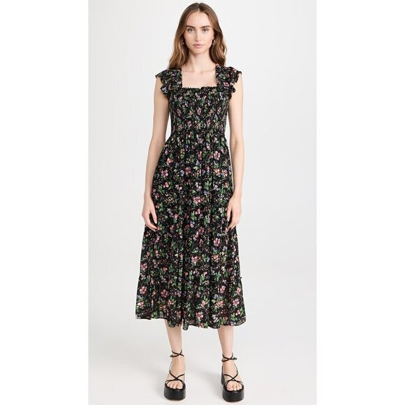 💕HILL HOUSE HOME💕 The Ellie Nap Dress ~ Berry Floral Print Small - Picture 3 of 16